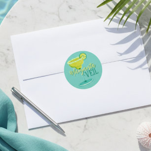 Margarita Veil Tropical Bachelorette Classic Round Sticker