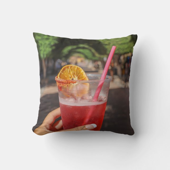 Margarita with View of the Tree Arch | Loreto Throw Pillow (Front)