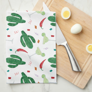 Margaritas and Chili Peppers Fiesta Theme Kitchen Towel