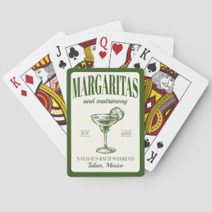 Margaritas And Matrimony Personalized Bachelorette Playing Cards
