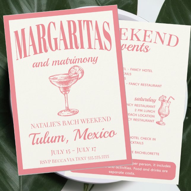 Margaritas And Matrimony Social Cocktail Itinerary Invitation (Creator Uploaded)