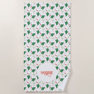 Margaritas, Chili Peppers, and Cactus Fiesta Beach Towel