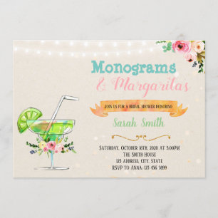 Margaritas et invitation de partie de monogrammes