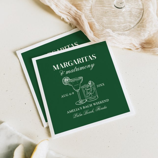 Margaritas & Matrimony Bachelorette Weekend Napkin (Creator Uploaded)