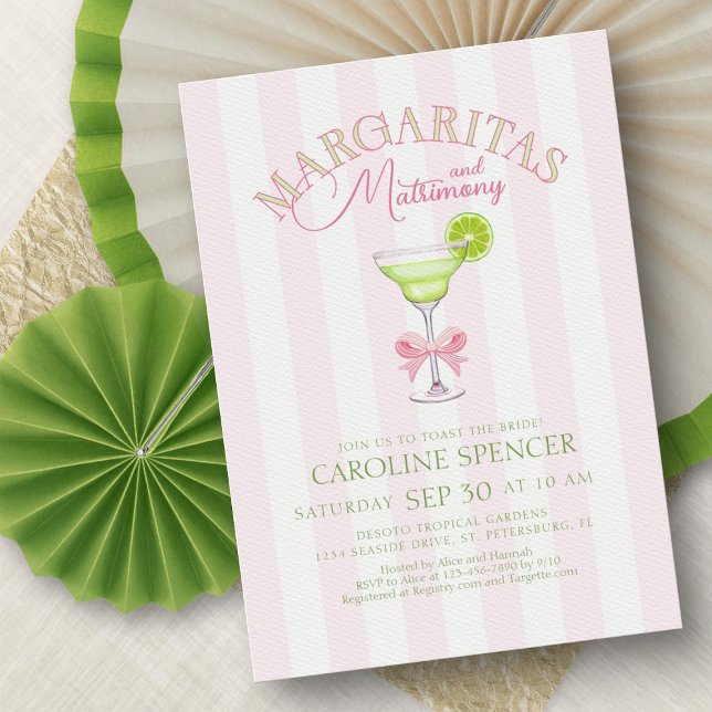 Margaritas Matrimony Bridal Shower Invitation (Creator Uploaded)
