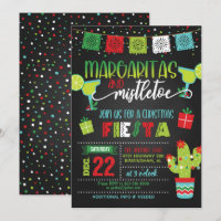 Margaritas & Mistletoe Christmas Party Invitation