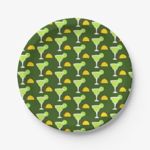 Margaritas + Tacos! Paper Plate