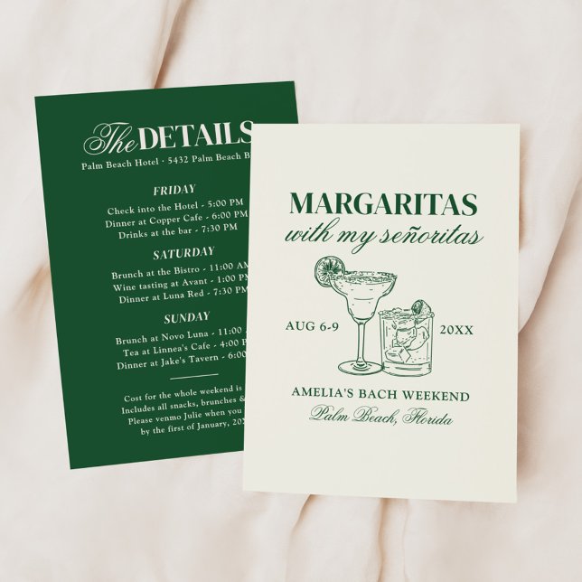 Margaritas With My Señoritas Bachelorette Weekend Invitation (Creator Uploaded)