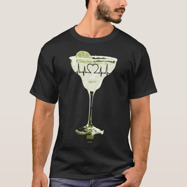 Margaritaville Pulse Line Hebeat Margarita Glass T-Shirt (Front)