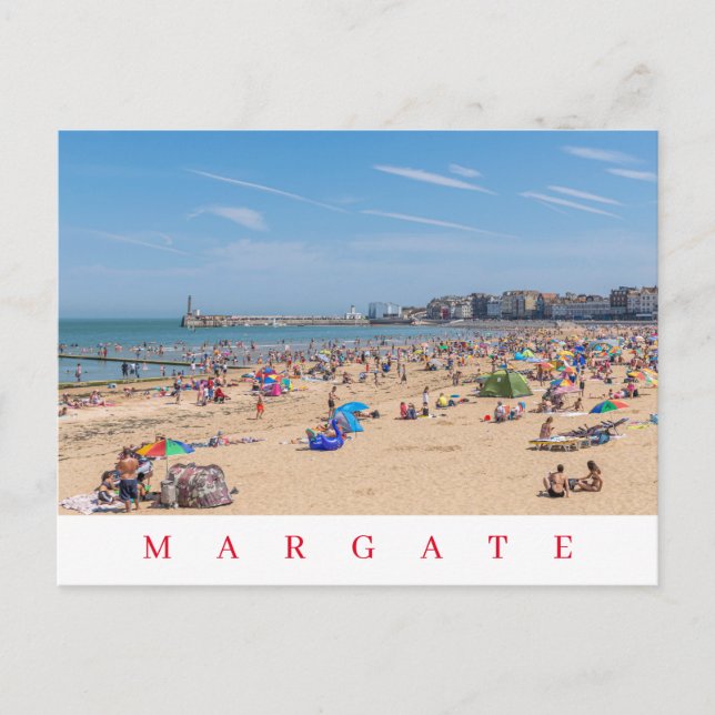 Margate beach view postcard (Front)