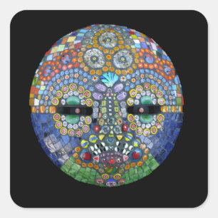 Marge Mosaic Mask Square Sticker