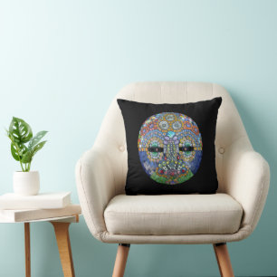 Marge Mosaic Mask Throw Pillow