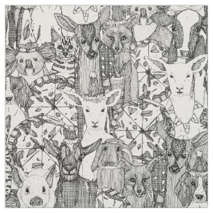 margherita menagerie pizza party black fabric