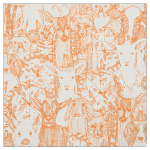 margherita menagerie pizza party carrot fabric