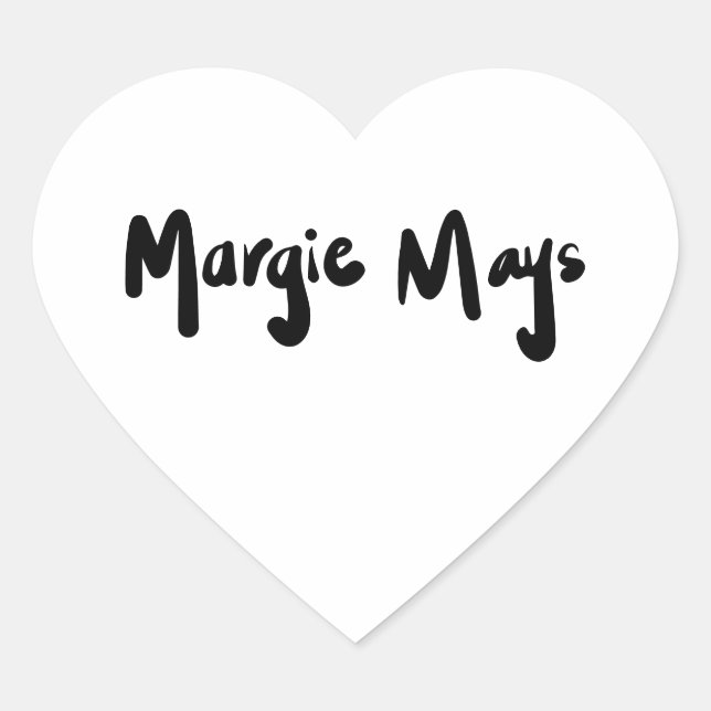 Margie Mays Signature Heart Sticker (Front)