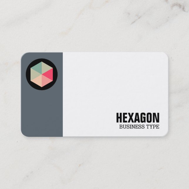 Margin Circle - Colour Hexagon 04 - Blue Grey Business Card (Front)