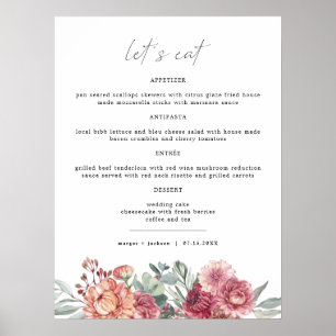 MARGOT Dusty Rose Blush Pink Floral Boho Garden Me Poster