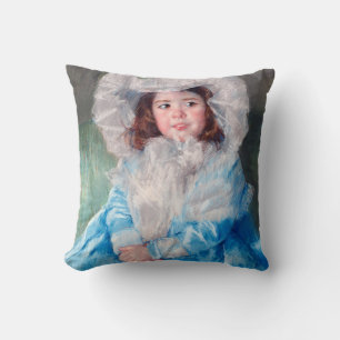 Margot in Blue, Mary Cassatt Throw Pillow