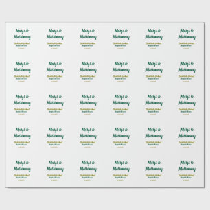Margs and matrimony add name date bachelorette par wrapping paper