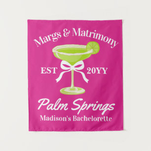 Margs and Matrimony Bachelorette Party Backdrop Tapestry