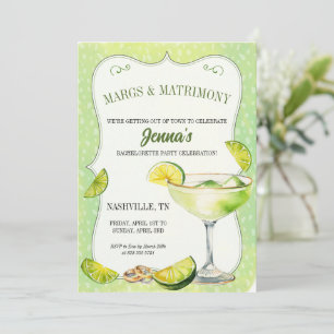 Margs and Matrimony Bachelorette Party Itinerary  Invitation