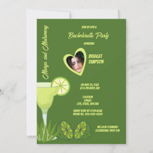 margs and matrimony Bachelorette party portrait Invitation