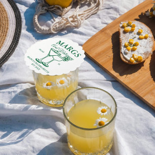 Margs and Matrimony  Beach Bachelorette party  Paper Coaster