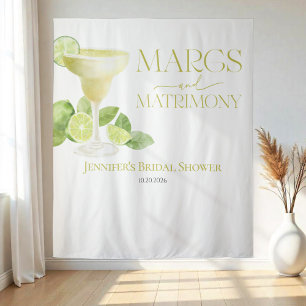 Margs and Matrimony   Bridal Shower Backdrops Tapestry