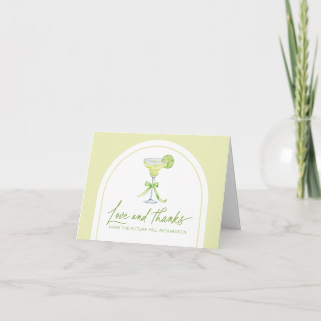 Margs and Matrimony Bridal Shower Thank You Card (Front)