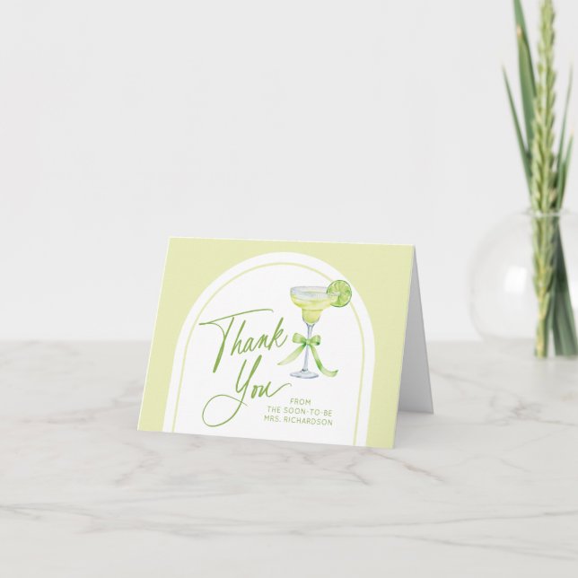 Margs and Matrimony Bridal Shower Thank You Card (Front)
