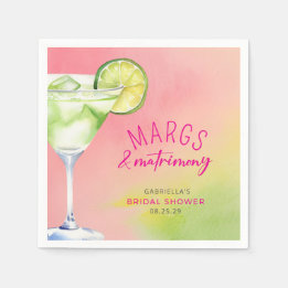 Margs and Matrimony Cocktail Bridal Shower Napkin