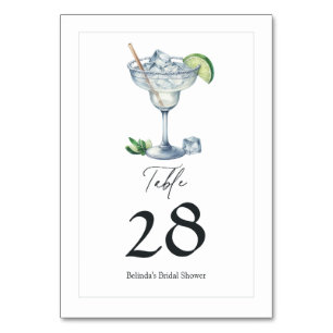 Margs and Matrimony Margarita Bridal Shower Table Number
