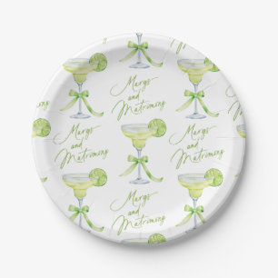 Margs And Matrimony Patterned Bridal Shower Paper Plate