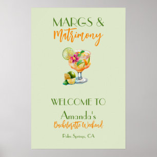 Margs and Matrimony Tequila & Fiesta Bachelorette Poster