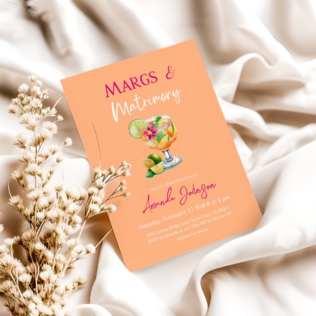 Margs and Matrimony Tequila & Fiesta Bridal Shower Invitation (Creator Uploaded)