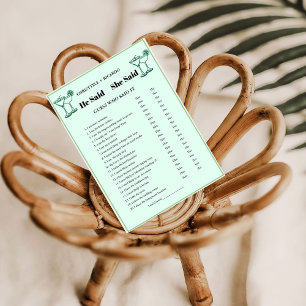 Margs & Mariage Il a dit SHe dit carte de jeu