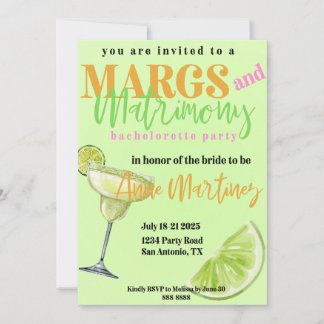 Margs & Matrimony Bachelorette Invitation