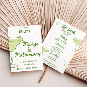 Margs & Matrimony Bachelorette Itinerary Invitation