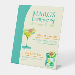 Margs & Matrimony Bachelorette Party Pedestal Sign