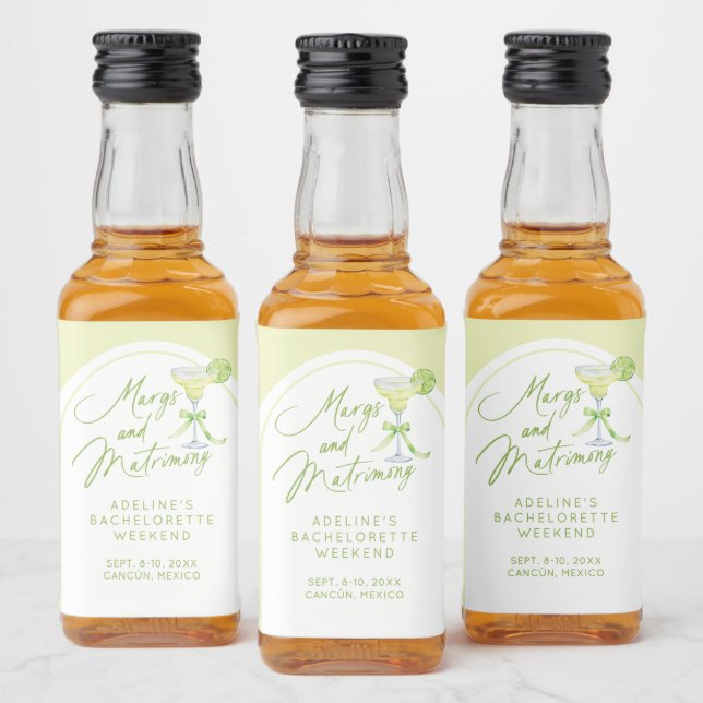 Margs Matrimony Bachelorette Personalized Liquor Bottle Label (Bottles)