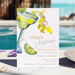 Margs & Matrimony Bachelorette Weekend Itinerary Invitation