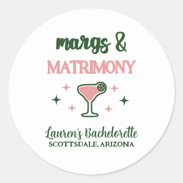 Margs & Matrimony Classic Round Sticker (Front)