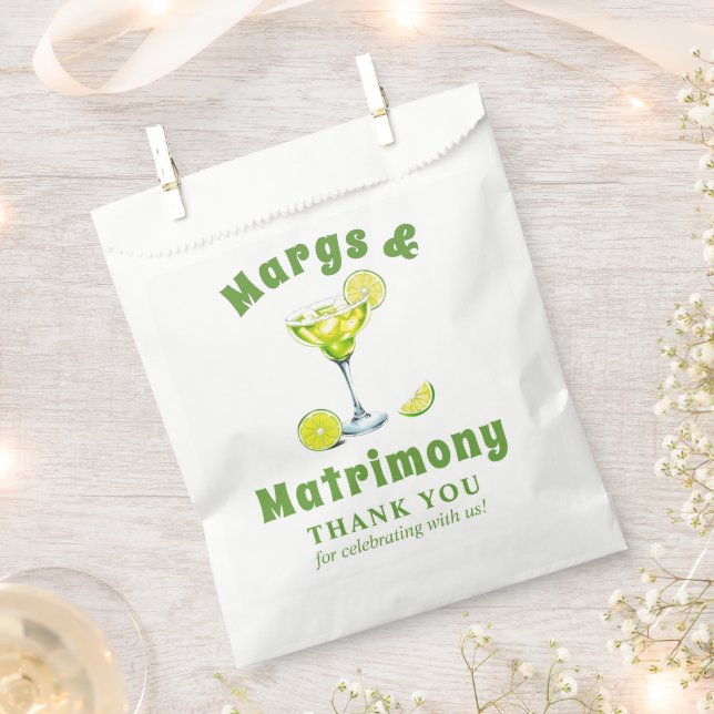 Margs & Matrimony cocktail bachelorette Thank You Favour Bag (Clipped)