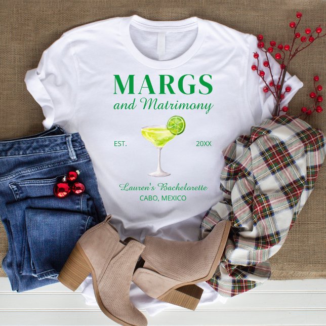 Margs & Matrimony Final Fiesta Bachelorette Party T-Shirt (Creator Uploaded)