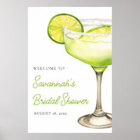 Margs & Matrimony Lime Bridal Shower Welcome Sign