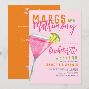 Margs & Matrimony Margaritas Bachelorette Weekend Invitation