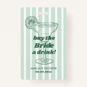 Margs & Matrimony Retro Bachelorette Bridal Shower Badge