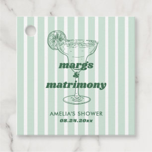 Margs & Matrimony Retro Bachelorette Bridal Shower Favour Tags