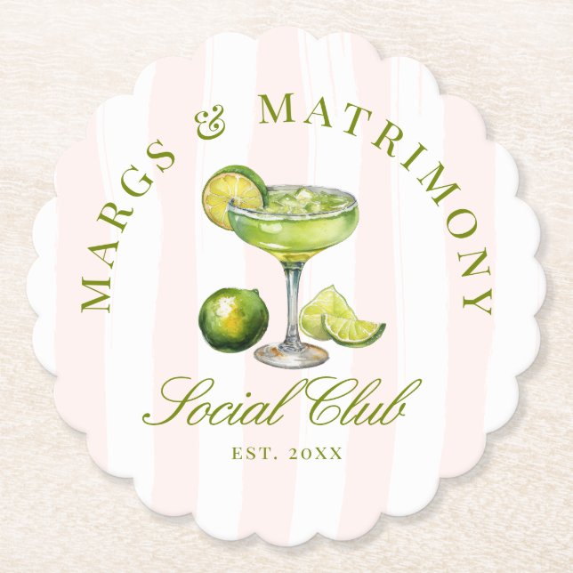 Margs & Matrimony Social Club Paper Coaster (Front)