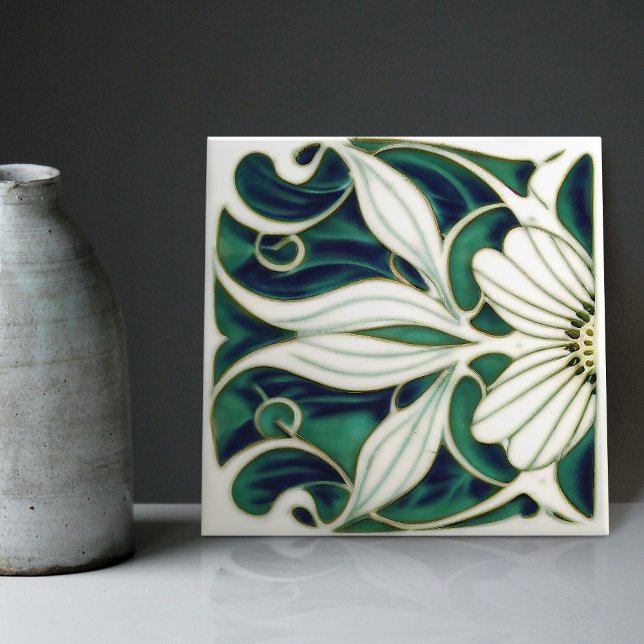 Marguerite Art Deco Daisy Wall Decor Art Nouveau C Tile (Creator Uploaded)